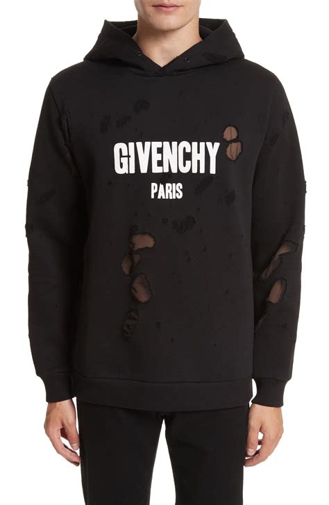 givenchy gothic hoodie|givenchy hoodie distressed.